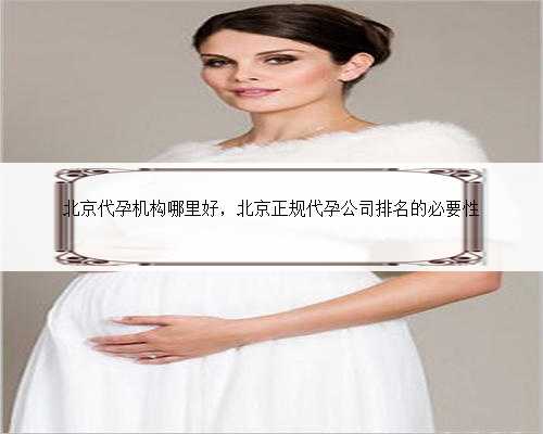 北京代孕机构哪里好，北京正规代孕公司排名的必要性